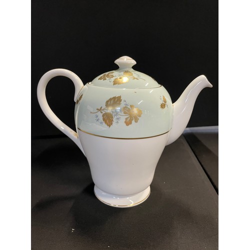 246 - Vintage Shelley Green Peony Teapot