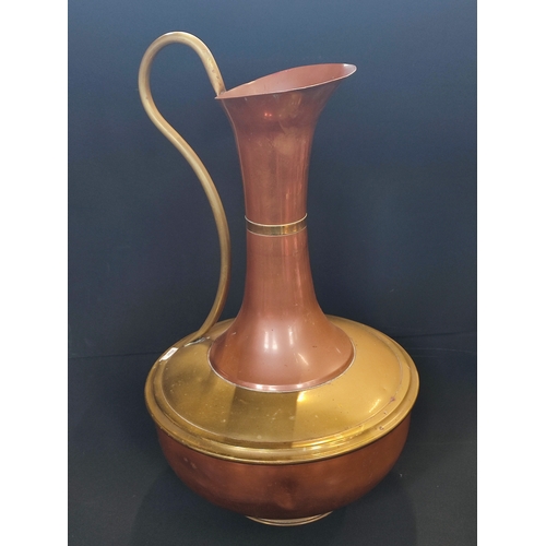 249 - Large copper and brass pitcher, approximately 45cm tall