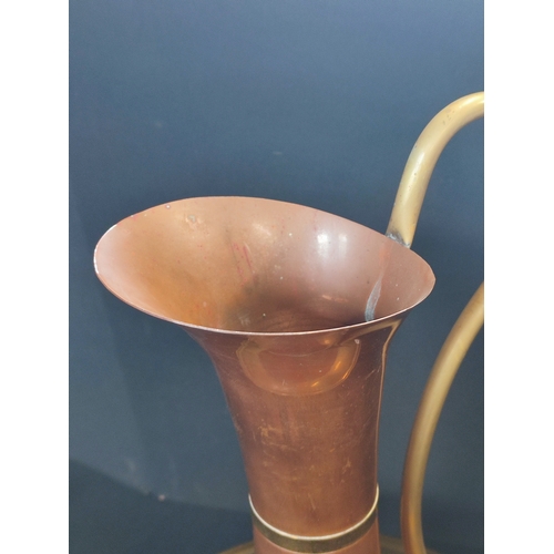 249 - Large copper and brass pitcher, approximately 45cm tall