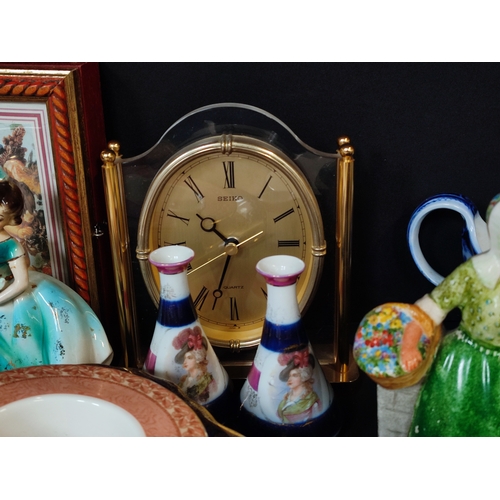 256 - Large collection of vintage items including Seiko Clock, Wedgwood, st Michael and Royal Doulton plat... 