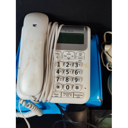 265 - Three landline telephones including a vintage style telephone, a BT Decor 2500 and a Binatone concep... 