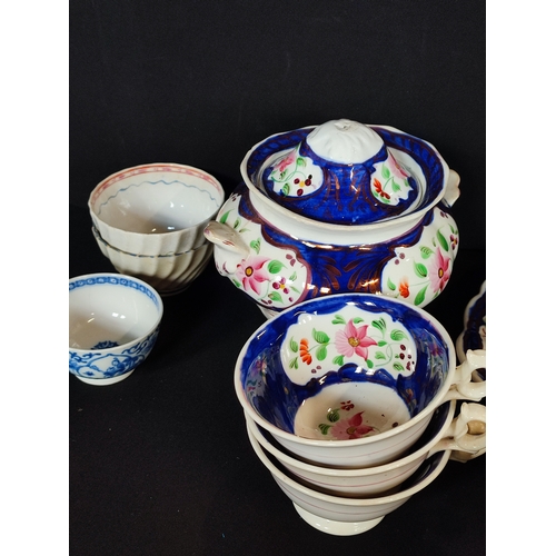 271 - Selection of hand painted tableware