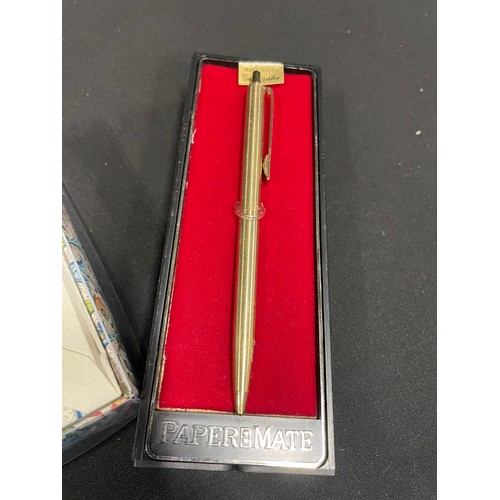 289 - Vintage Stationary Set & Vintage Papaermate Gold Coloured Pen