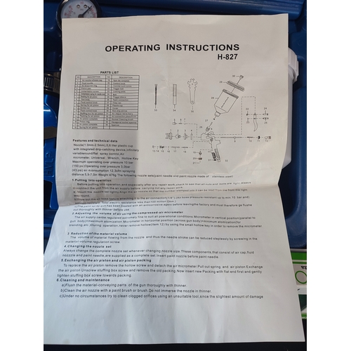 314 - 2 HVLP Air Spray Paint Guns and Accessories in carry case and 2 air brushes