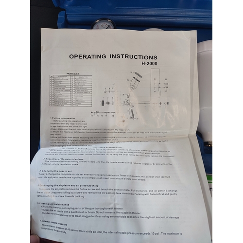 314 - 2 HVLP Air Spray Paint Guns and Accessories in carry case and 2 air brushes