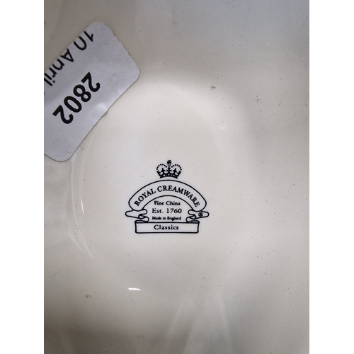 326 - A collection of vintage Royal Creamware fine china. Includes a large  melon tureen and lid, two serv... 