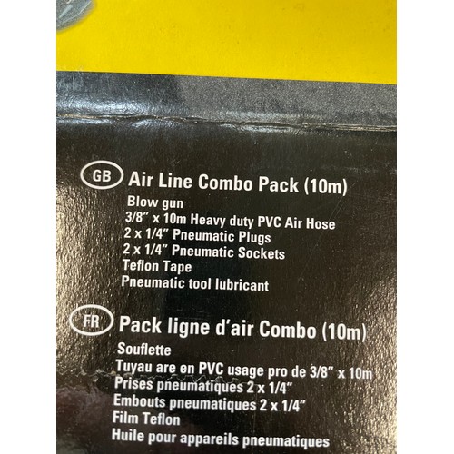 341 - Stanley Airline Combo Pack Inc Blow Gun, Air Hose, Pneumatic Plugs, Sockets Tape & Lubricant As New