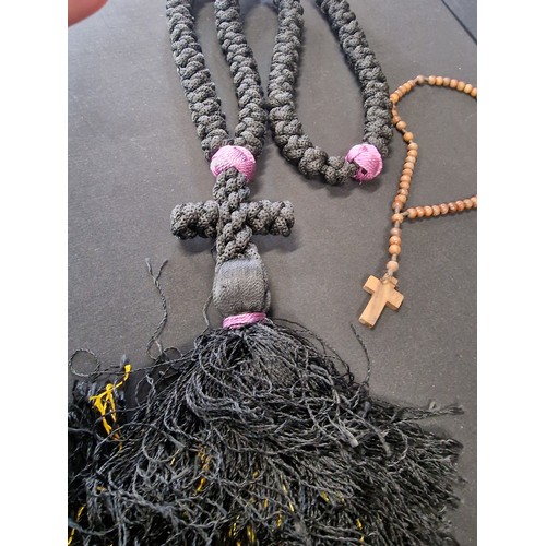 339 - Set Of Antique Wooden Rosemary Beads and a prayer rope