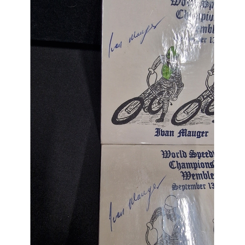 367 - Two signed first day stamps. Signed by Ivan Mauger 1969 fro. The World speed way championships.