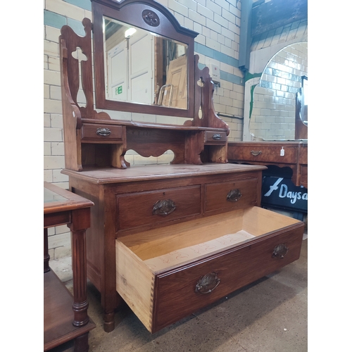 397 - Antique 5 drawer dressing chest with tilting mirror