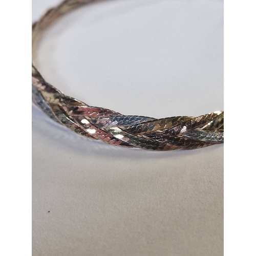 419 - Sterling silver tri coloured ladies bracelet