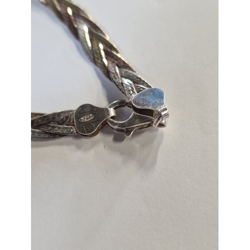 419 - Sterling silver tri coloured ladies bracelet