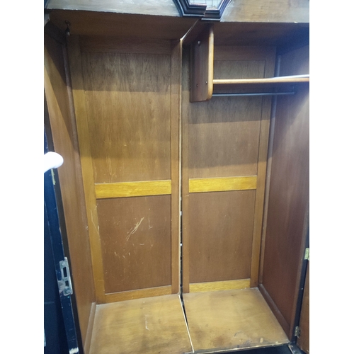 408 - Vintage walnut large double wardrobe