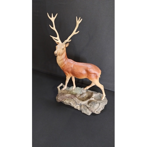 Stunning Beswick stag stood on outcrop of grass , Beswick mark to the ...