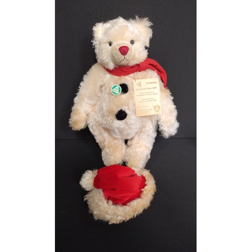 Hermann Teddy Bear 2001 Snowman Christmas Bear Great Growler