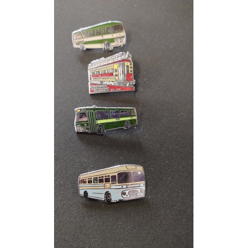 32 - Collection of bus badges including a vintage conductor badge