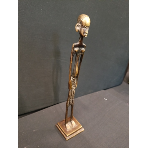 21 - Bronze African Lady measuring approx. 31cm