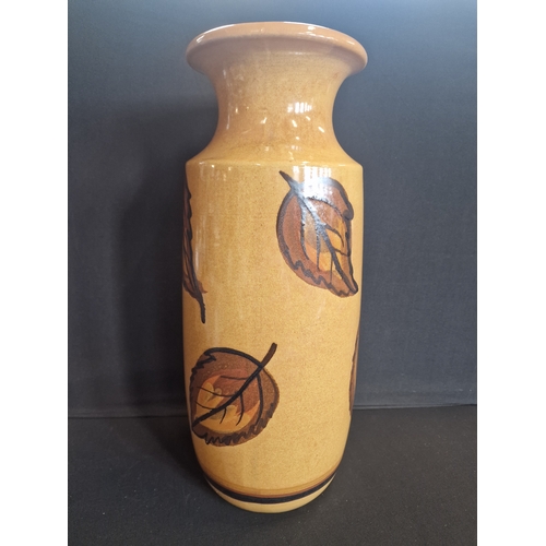 62 - A large West German vase with leaf design in Brown's, creams and beige. 
Scheurich-Keramik no. 239-4... 