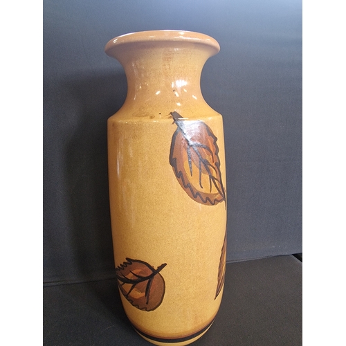 62 - A large West German vase with leaf design in Brown's, creams and beige. 
Scheurich-Keramik no. 239-4... 