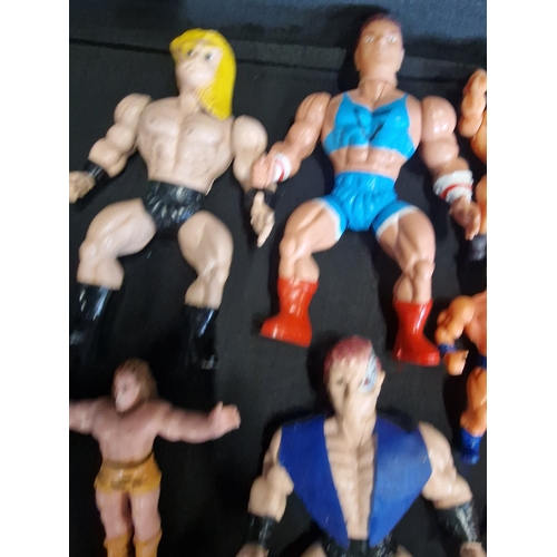 72 - A selection of vintage wrestling figures
