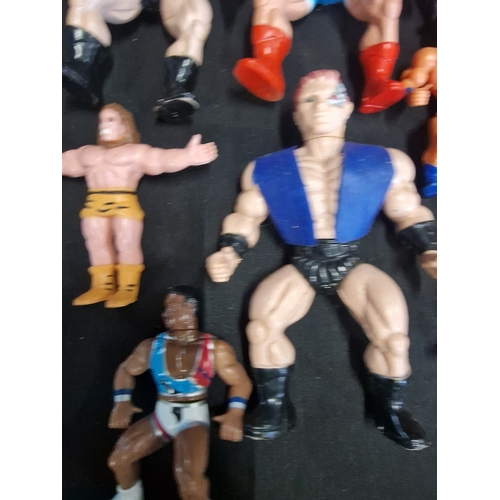 72 - A selection of vintage wrestling figures