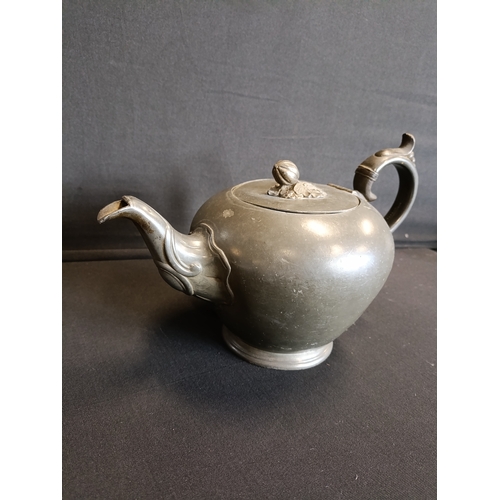 121 - Antique James Dixon & Sons Pewter Tea Pot