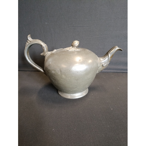 121 - Antique James Dixon & Sons Pewter Tea Pot