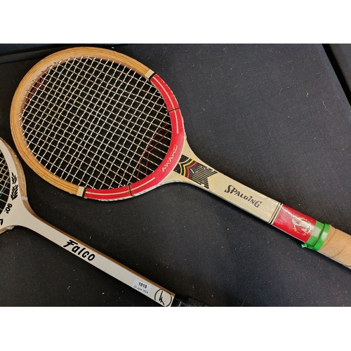 140 - Vintage wooden squash and tennis rackets