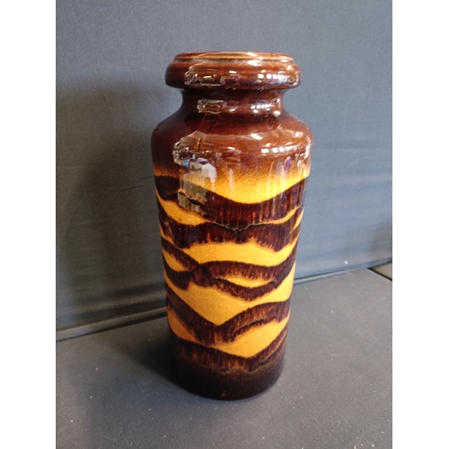 142 - Rare Design Beautiful large Brown West German vase approximately 30cm tall