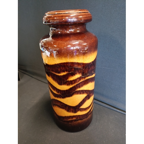 142 - Rare Design Beautiful large Brown West German vase approximately 30cm tall