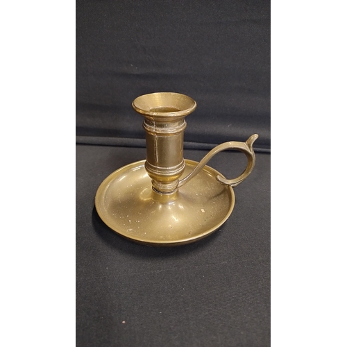 147 - Brass candle holder and a Celtic Knot Handle Pewter Quaich Bowl engraved with 1992 
R&A foursomes go... 