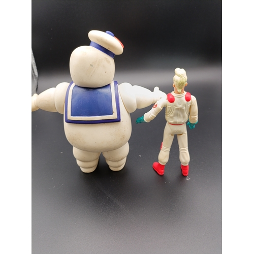 173 - 2 vintage Ghostbusters figures from the 80s - Stay Puft Marshmallow Man and Egon Spengler. Approx. 1... 