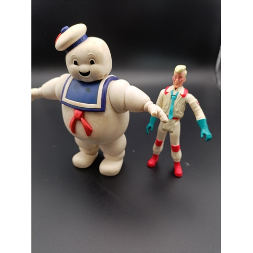 173 - 2 vintage Ghostbusters figures from the 80s - Stay Puft Marshmallow Man and Egon Spengler. Approx. 1... 