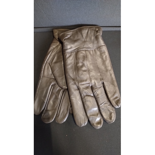 189 - Three pairs of gloves, 2 pairs of mens black and brown leather, one pair jasper conran ladies suede ... 