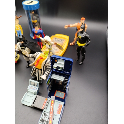 175 - Collection of vintage toys including Kenner, Batman, Beetlejuice, Superman, Hercules, Toy story and ... 