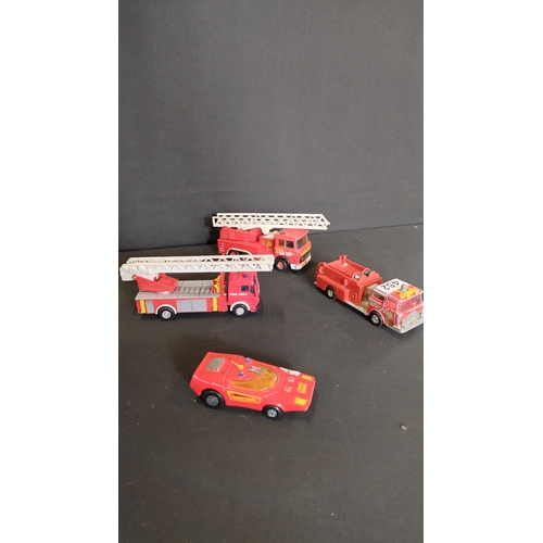 256 - Selection of Diecast matchbox and corgi fire engines and other vehicles