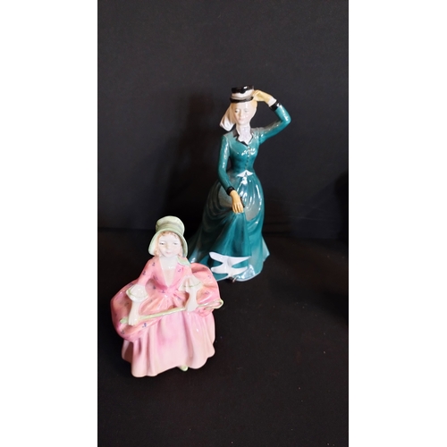 281 - Royal Doulton assorted figurines, This little pig, Ascot, Bo Peep, and a Staffordshire levenia