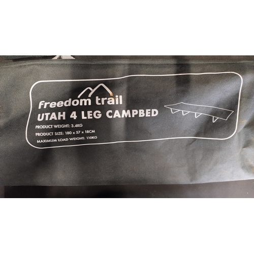 324 - Freedom trail Utah 4 leg camp bed, size 180x57x18cm