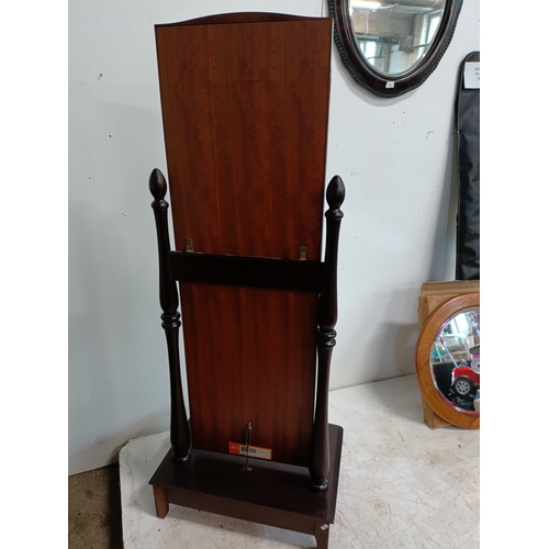 342 - Stag Minstrel Mahogany Cheval floor Mirror Finished In Rosewood