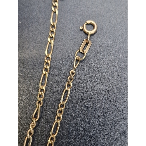 223 - A ladies figaro 9ct gold chain.  
Weight approximately 4.84g
Length 20inches