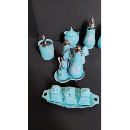 367 - Rare Royal Winton salt and pepper pots, condiment sets, sugar pots, sauce pots with spoons and other... 