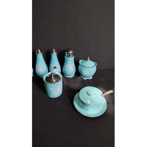 367 - Rare Royal Winton salt and pepper pots, condiment sets, sugar pots, sauce pots with spoons and other... 