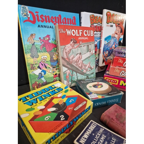 361 - A selection of vintage games, jigsaws, books and packs of cards