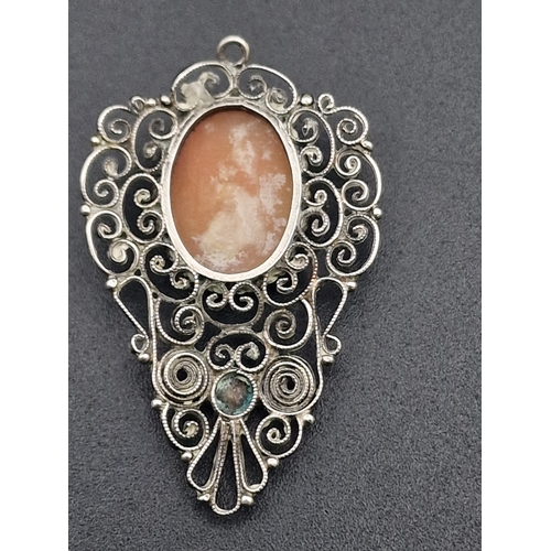 227 - A stunning vintage  silver cameo pendant.