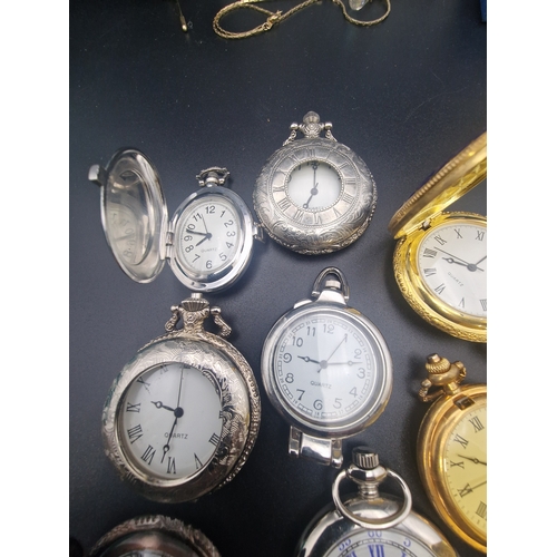 228 - A selection of ladies and men pocket watches.