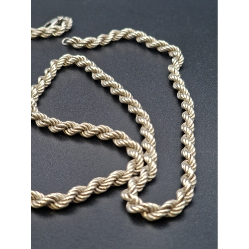 231 - A vintage thick sterling silver rope chain l.
Approximately 24 inches in length