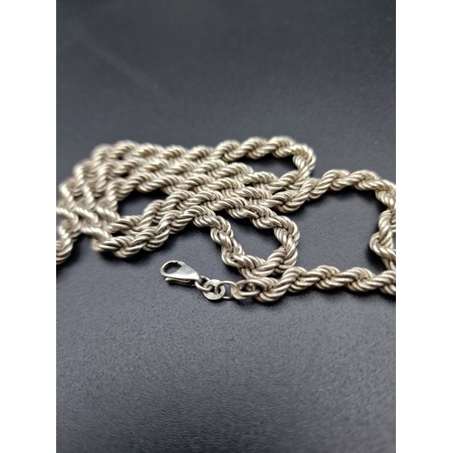 231 - A vintage thick sterling silver rope chain l.
Approximately 24 inches in length