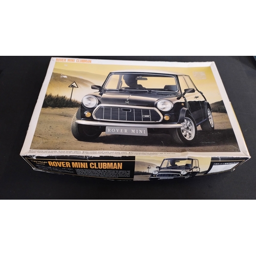 372 - Mini clubman model kit, Harrier GR3 RAF, Quantas Boeing 767-300ER, Corgi batmobile, 20 Questions Sta... 