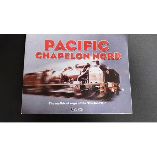 376 - Pacific Chapelon Nord Scale model train and booklet, and a Life Like trains Wood Braced box car