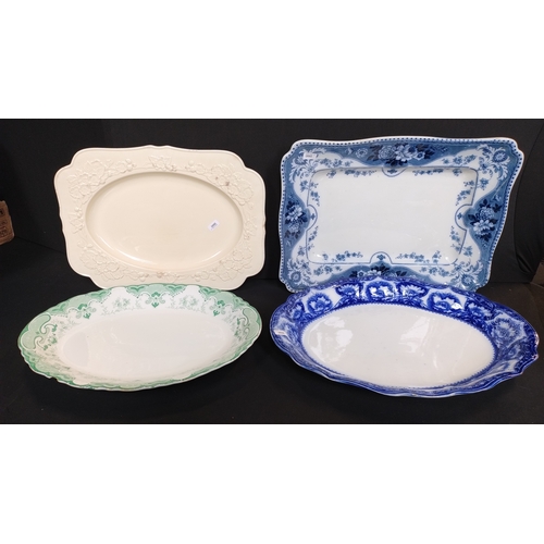 409 - Various serving plates including, Alfred Meakin, Crown Ducal,F & son Argyle sizes range from 17 x 13... 